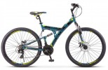 Велосипед 27,5' двухподвес STELS FOCUS MD синий/неон. зелён., диск, 21 ск., 19' (2020) V010 LU089832